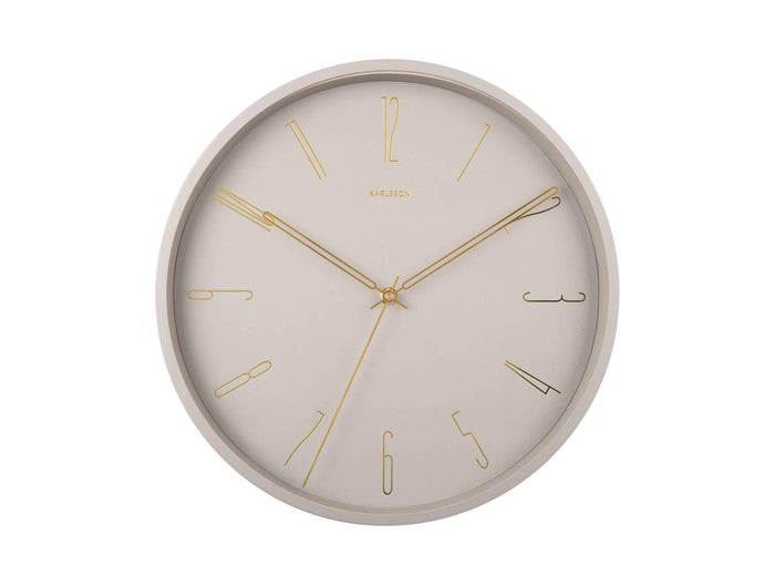 Karlsson - Wall clock Belle Numbers metal warm grey