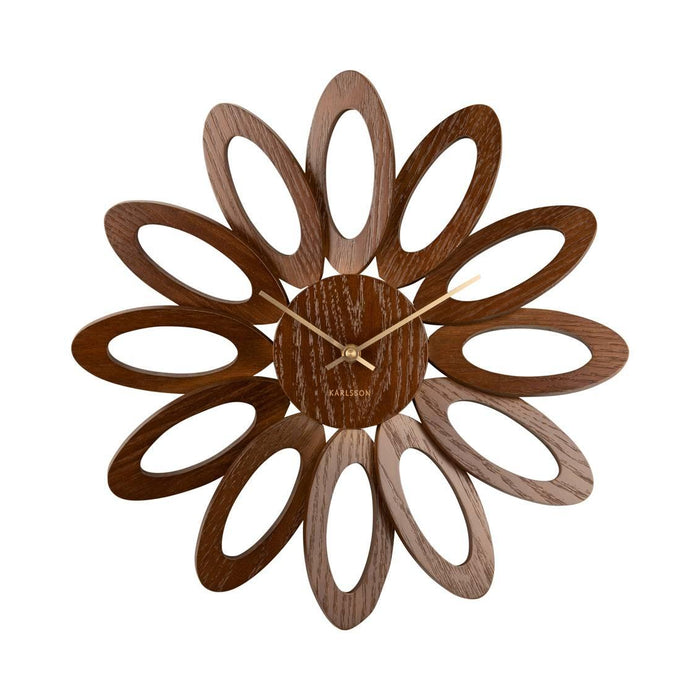 Karlsson - Wall clock Fiore dark wood veneer