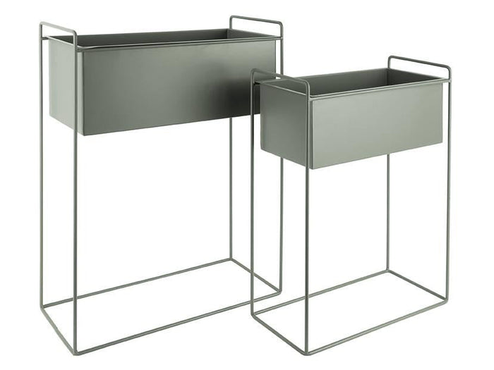 present time - Plant pot set Essence straight iron jungle green