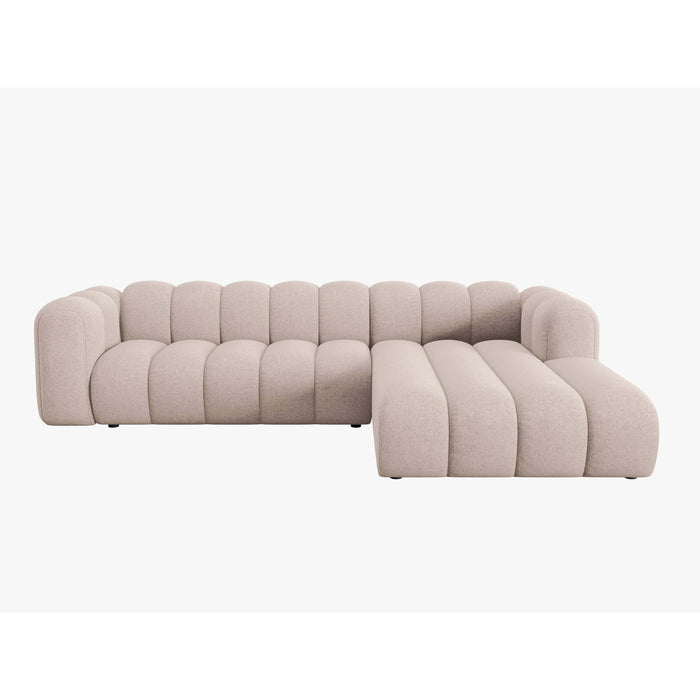 Micadoni Lupine 4-zits Hoekbank met Chaise Longue Rechts - Chenille - Beige