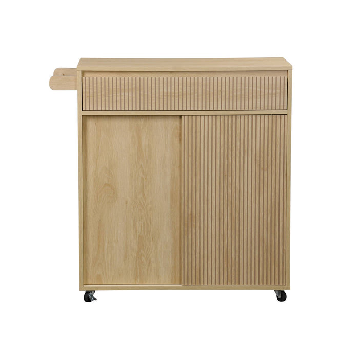 sweeek - Keukentrolley met houtdecor 1 handgreep 1 lade 2 deuren