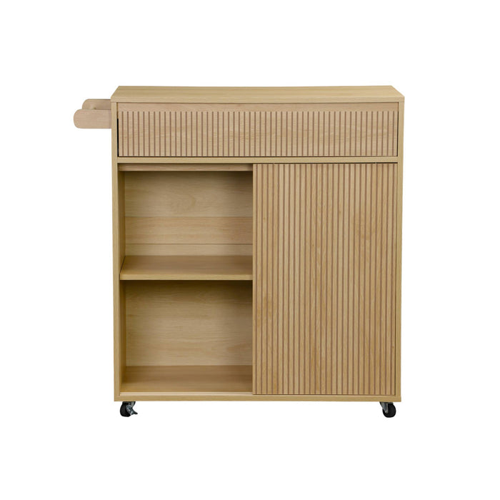 sweeek - Keukentrolley met houtdecor 1 handgreep 1 lade 2 deuren