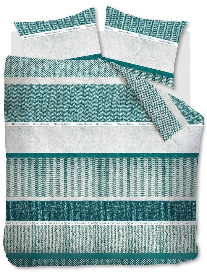 Riviera Maison Happy Winter dekbedovertrek - 260x200|220 - Groen