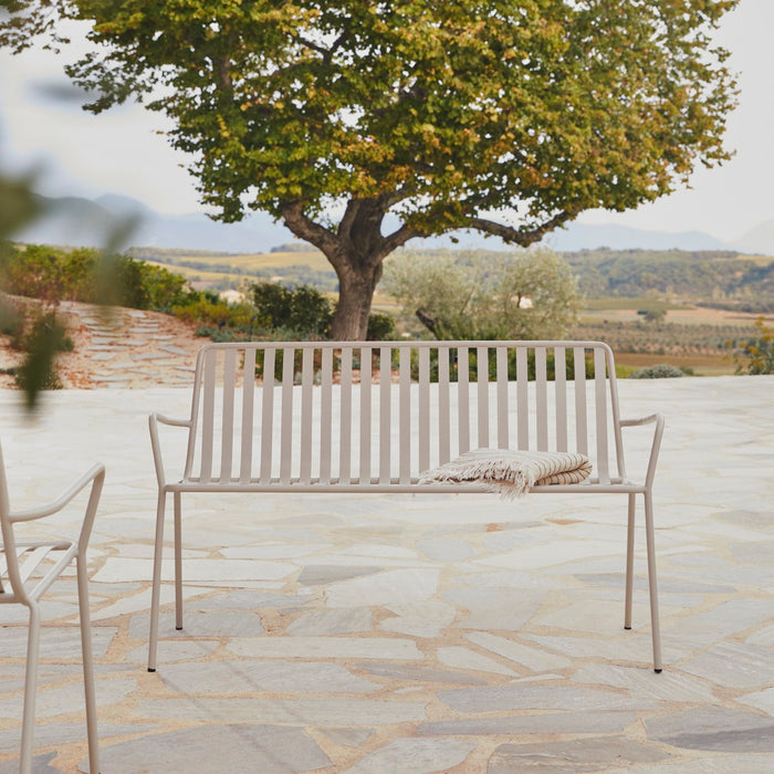 Tikamoon - Gaby 2-zits tuinbank van cream metaal