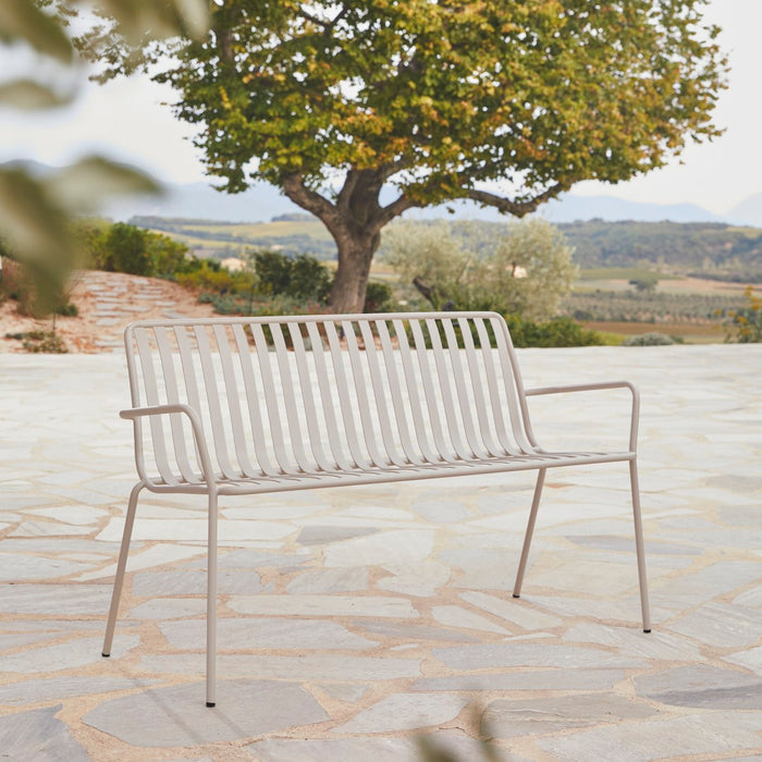 Tikamoon - Gaby 2-zits tuinbank van cream metaal