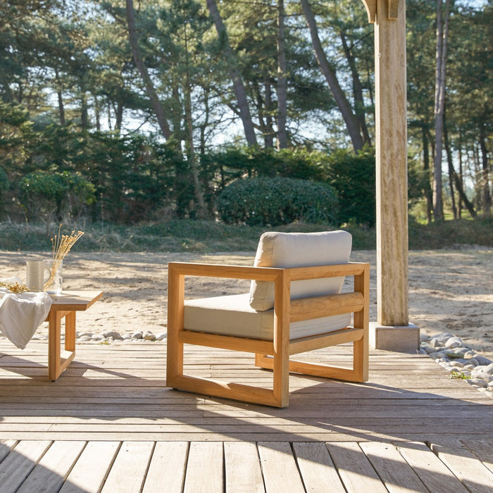 Tikamoon - Massief teakhouten tuinfauteuil Noah