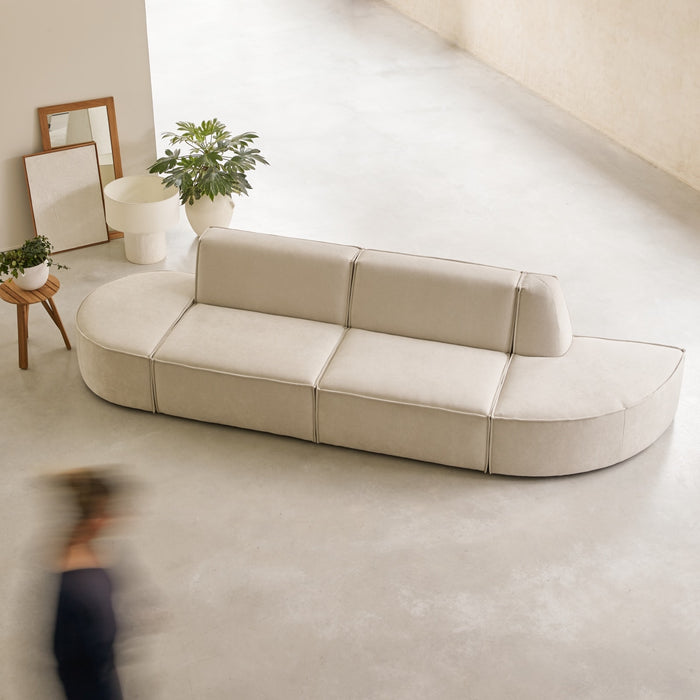 Tikamoon - Modulaire Dario 2-3 zitsbank in beige stof