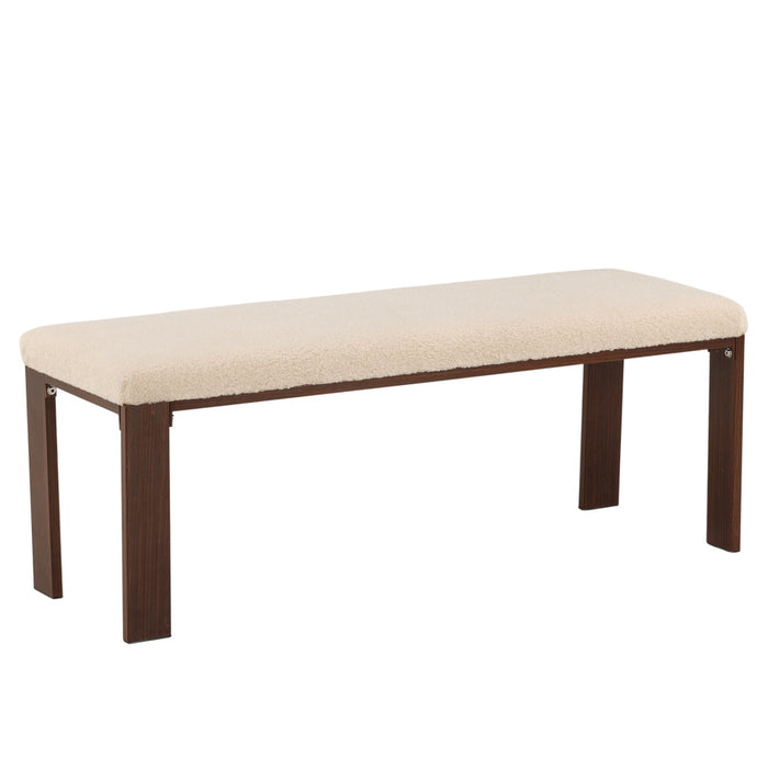 Fjôrd - Bankje Walnoot met Off White Fleece - Chester