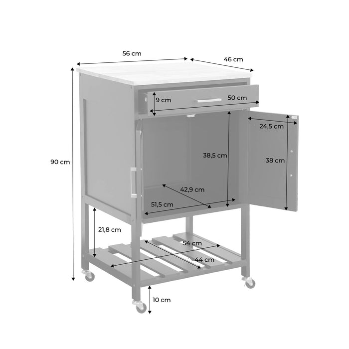 sweeek - Keukentrolley van rubberhout
