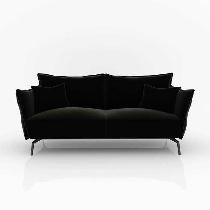 4-zits bank van zwart fluweel