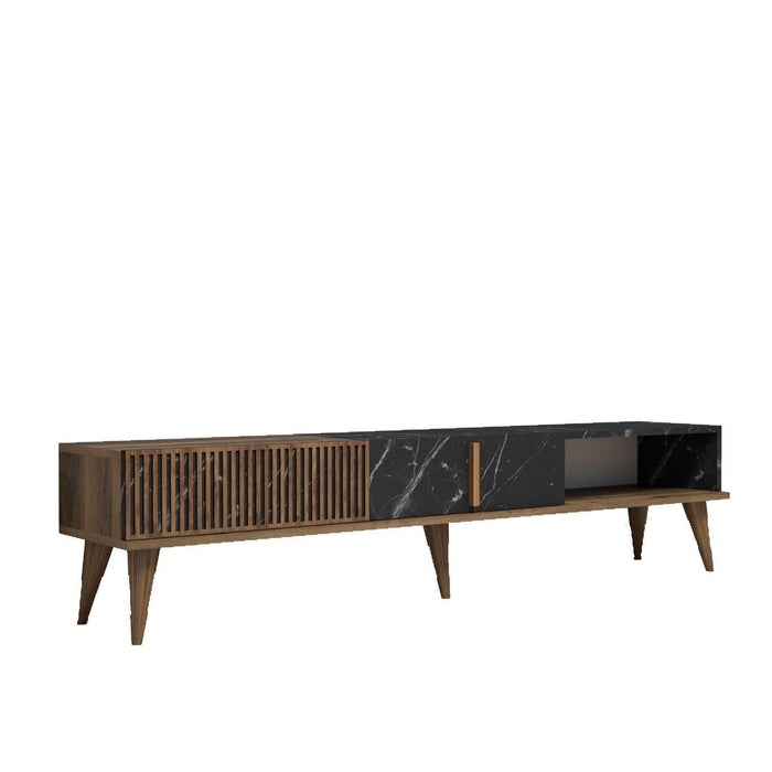 Giga Meubel - Tv-meubel Walnoot|Zwart Hout - 180x35x40cm - Milan