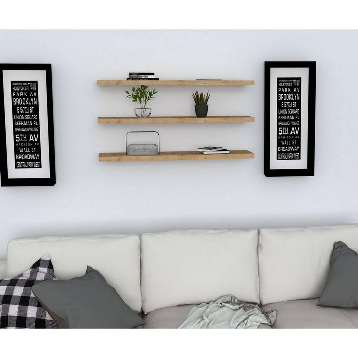 Giga Meubel - Wandplank Naturel - Set Van 3 - 60x14,5x1,8cm - Boss