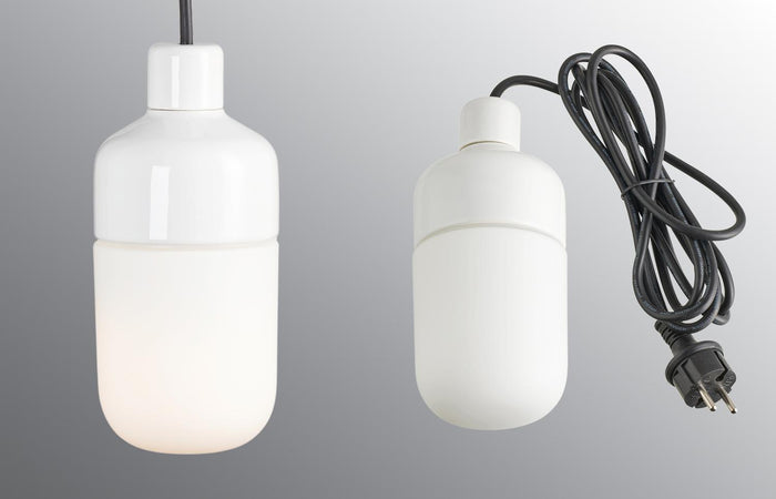 Ifö Electric Ohm hanglamp 100|215 IP44 outdoor opaal met stekker wit