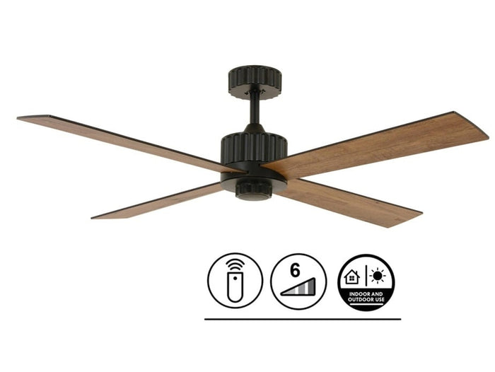 Lucci Air Plafondventilator Airfusion Newport Zwart 9W Led Ø 137cm