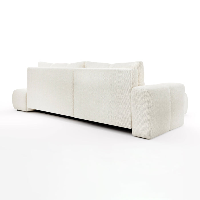 by fonQ Charme Hoekbank Links met Slaapfunctie - Weefstof - Ivoor