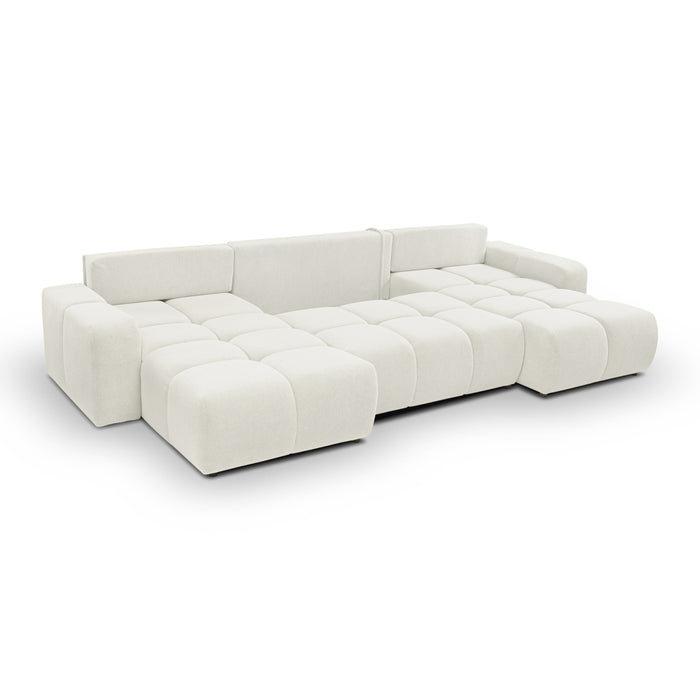 by fonQ Charme U-bank met Slaapfunctie - Weefstof - Ivoor