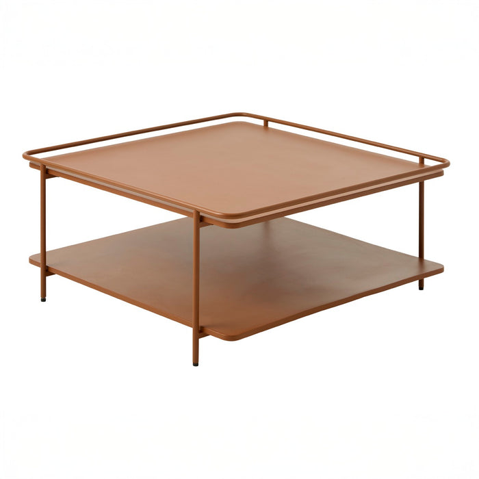 Giga Living - Salontafel Oranje Metaal - 75x75x34,3cm - Yuba