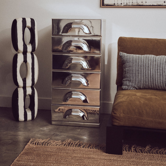 HKliving Chest Ladekast - 6 Lades - Chrome