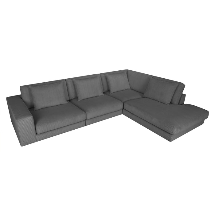by fonQ Snug 4-zits Hoekbank met Chaise Longue Rechts - Donkergrijs