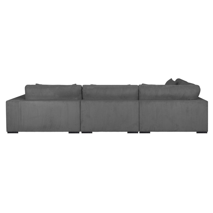 by fonQ Snug 4-zits Hoekbank met Chaise Longue Links - Donkergrijs