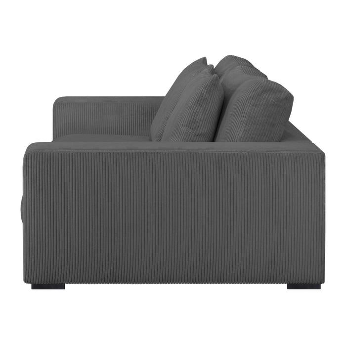 by fonQ Snug 3-zitsbank - Rib - Donkergrijs