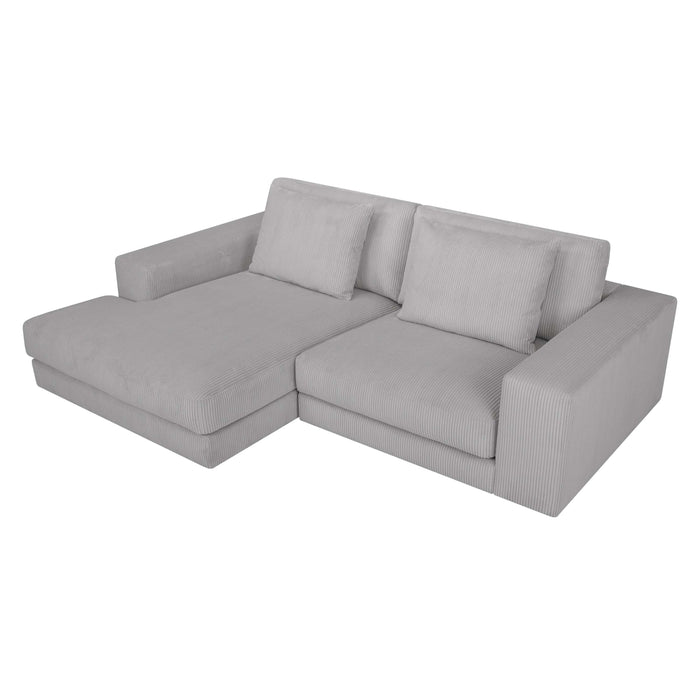 by fonQ Snug 2-zits Hoekbank met Chaise Longue Links - Lichtgrijs