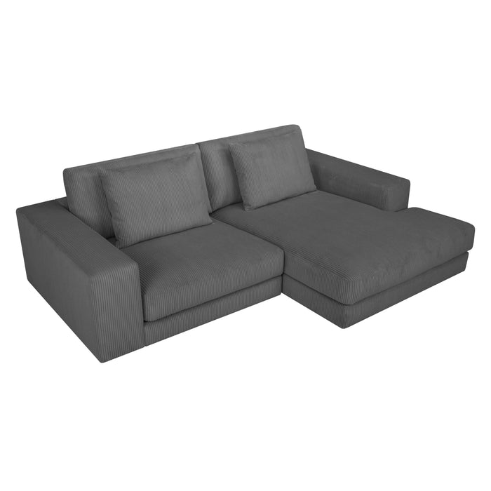 by fonQ Snug 2-zits Hoekbank met Chaise Longue Rechts - Donkergrijs