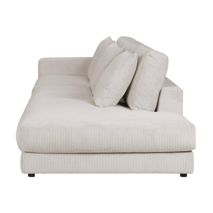 by fonQ Snug 3-zitsbank - Open Eind Rechts - Rib - Crème