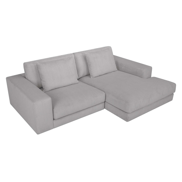 by fonQ Snug 2-zits Hoekbank met Chaise Longue Rechts - Lichtgrijs