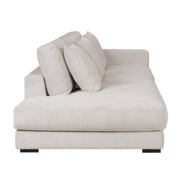 by fonQ Snug 3-zitsbank - Open Eind Links - Rib - Crème