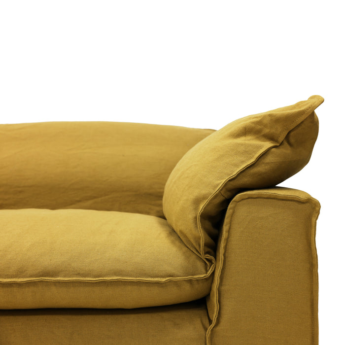 HKliving Nomad 3-zitsbank - Linnen - Burnt Ochre