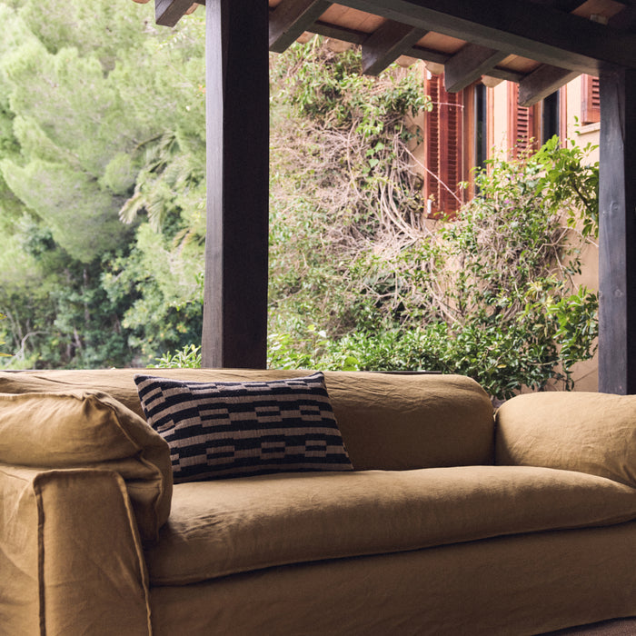 HKliving Nomad 2-zitsbank - Linnen - Burnt Ochre