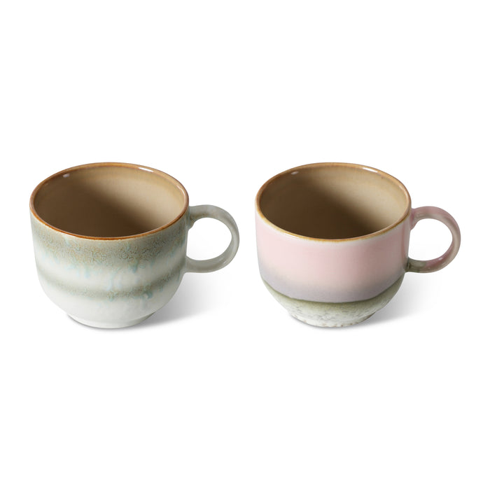 HKliving 70's Ceramics Theekop 0,42 L - Set van 2 - Nova
