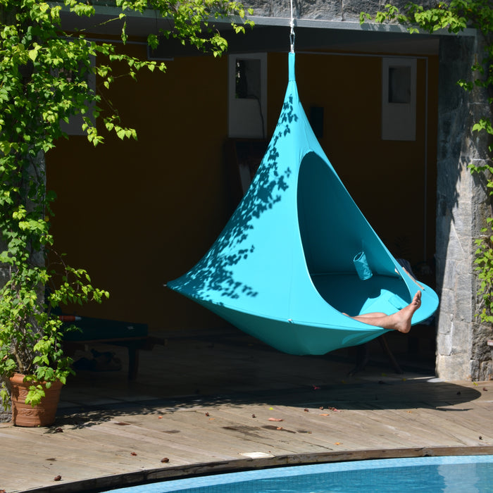 Cacoon Double Hangstoel - Turquoise