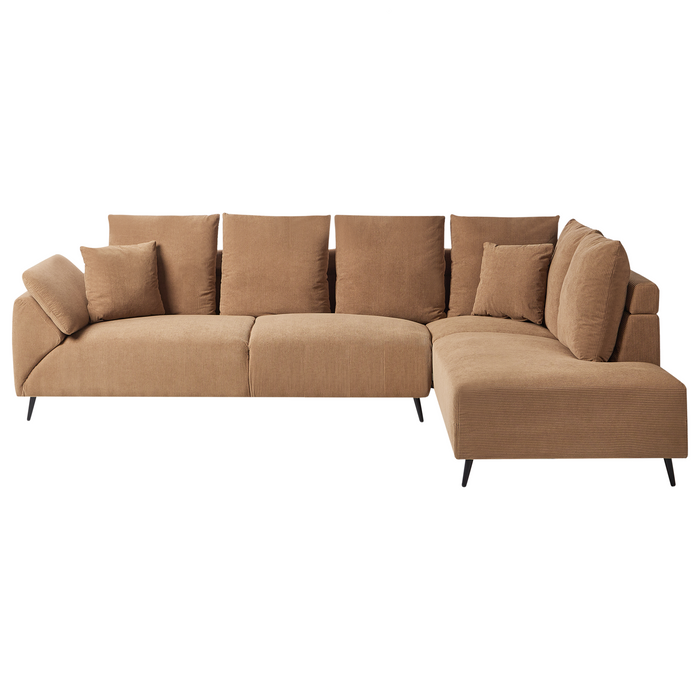 Beliani - LUNNER - Hoekbank - Bruin - Linkszijdig - Corduroy