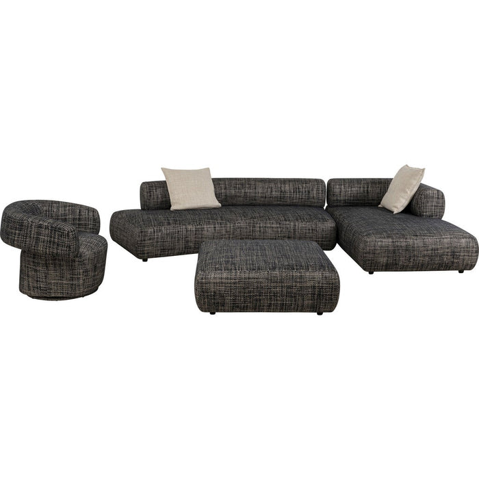 Hoekbank Bow rechts zwart en wit Kare Design