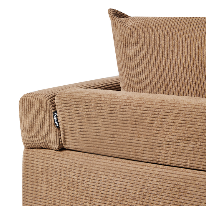 Beliani - LUNNER - Hoekbank - Bruin - Linkszijdig - Corduroy