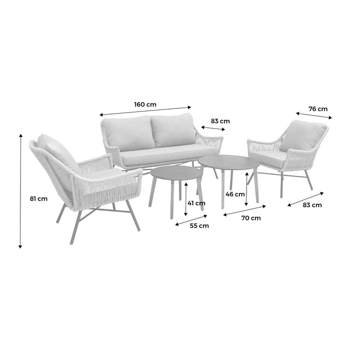 sweeek - Lage wicker loungeset 4 plaatsen - Kuta