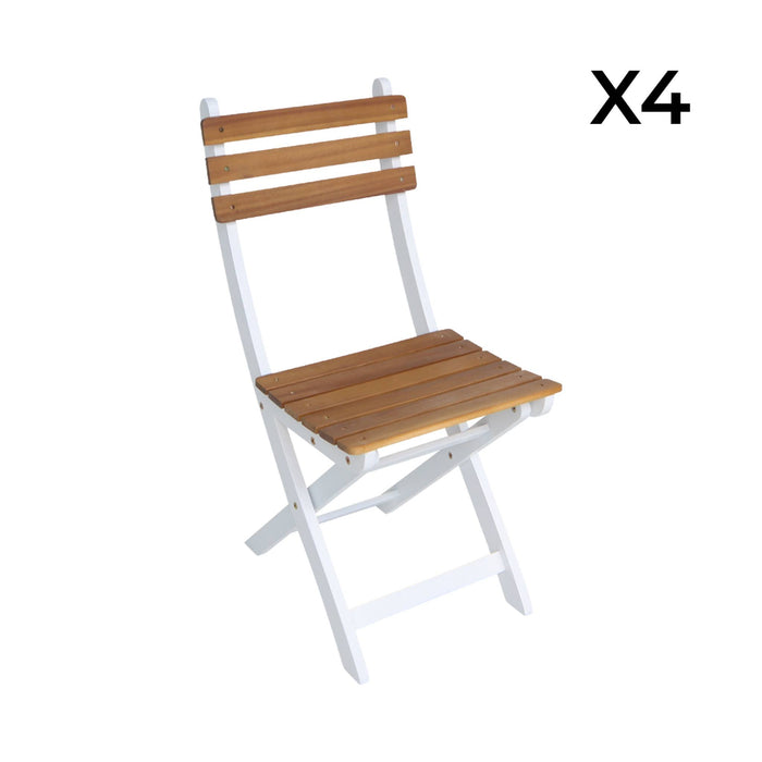 sweeek - Vouwbare acacia tuinstoel (Set van 4)