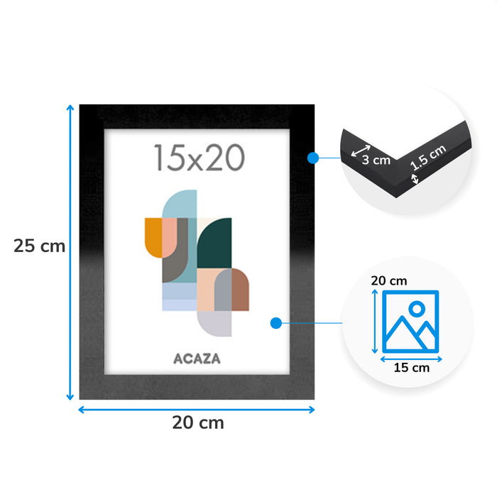 Fotokader - Fotolijst - Set van 5- 15x20cm - MDF hout- Zwart