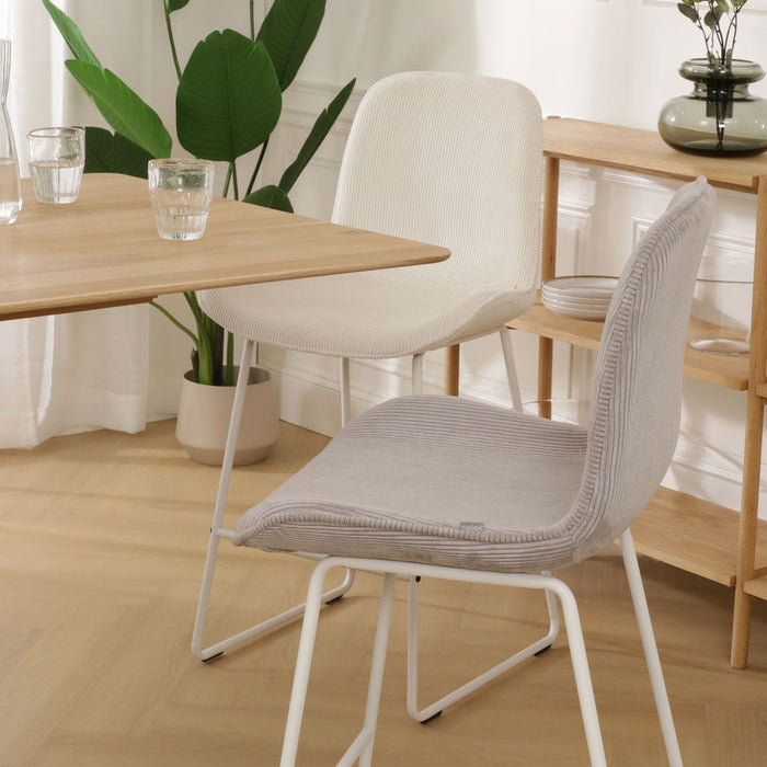 Nolon Nino-Fé Barkruk Ribstof Warm Grijs - Wit Onderstel - 75 cm