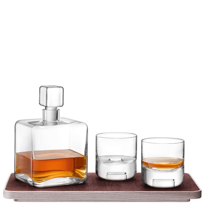 L.S.A. - Cask Whisky Connoisseur Set met Dienblad Set van 3 Stuks