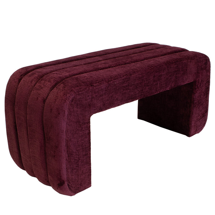 Giga Meubel - Halbankje Burgundy Stof - 99x38x46cm - Sera