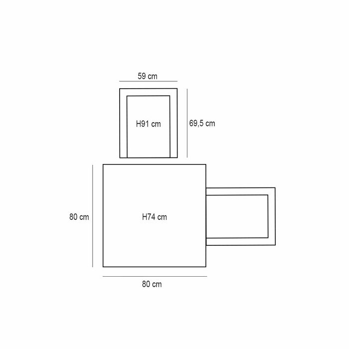 Garden Impressions Lucas tuinset 5-delig bruin - Rimini tuintafel