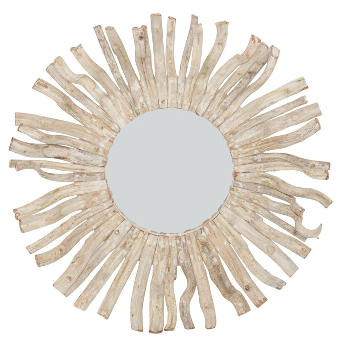 Fine Asianliving Ronde Wandspiegel Solide Houten