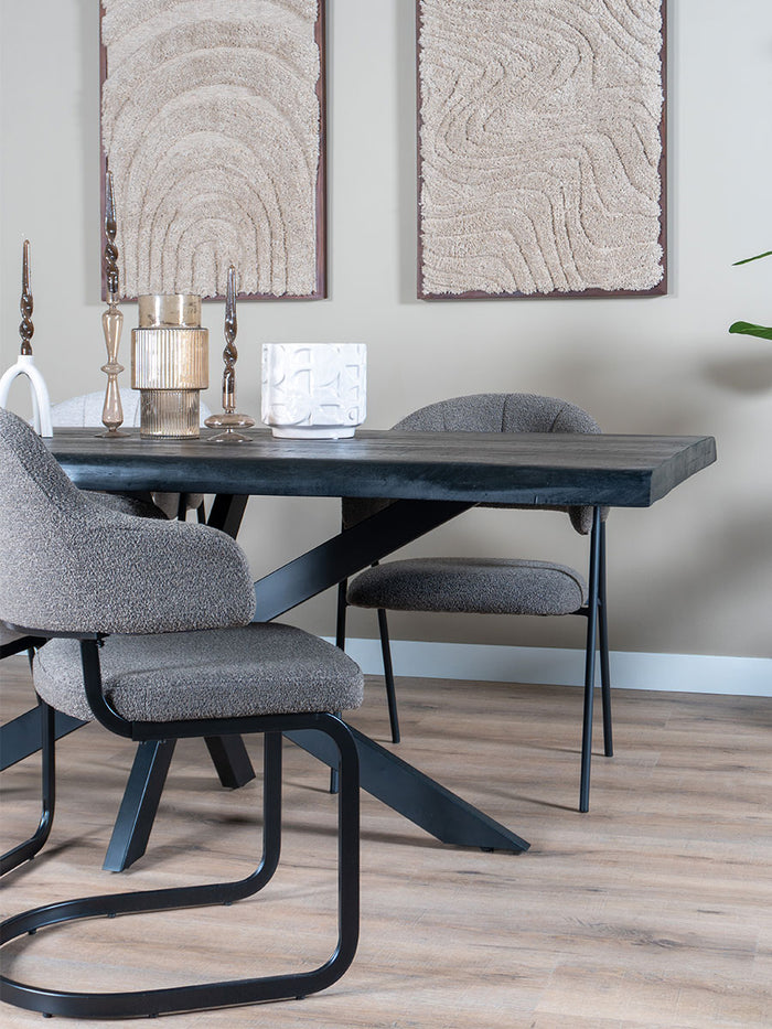 Home67 - Eettafel Arvu 300 cm - Zwart Mangohout Spinpoot