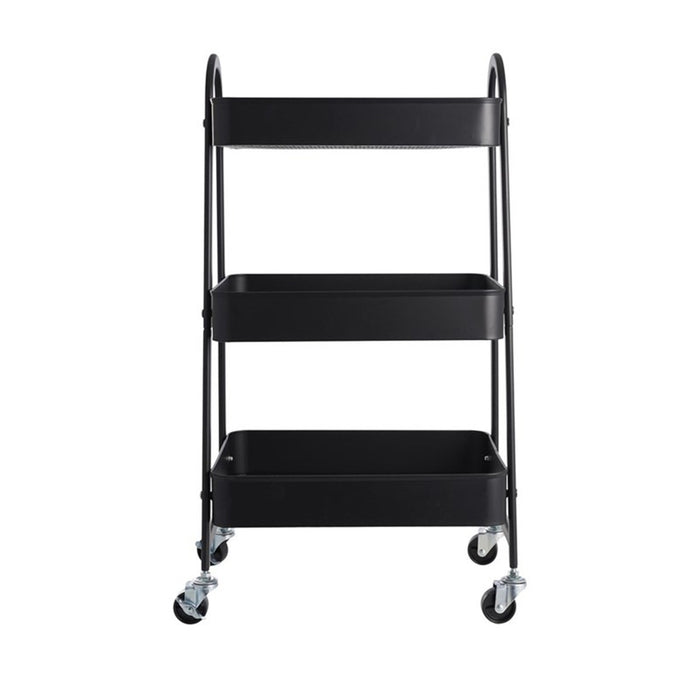 Lisomme Tirza metalen keukentrolley zwart - met wielen