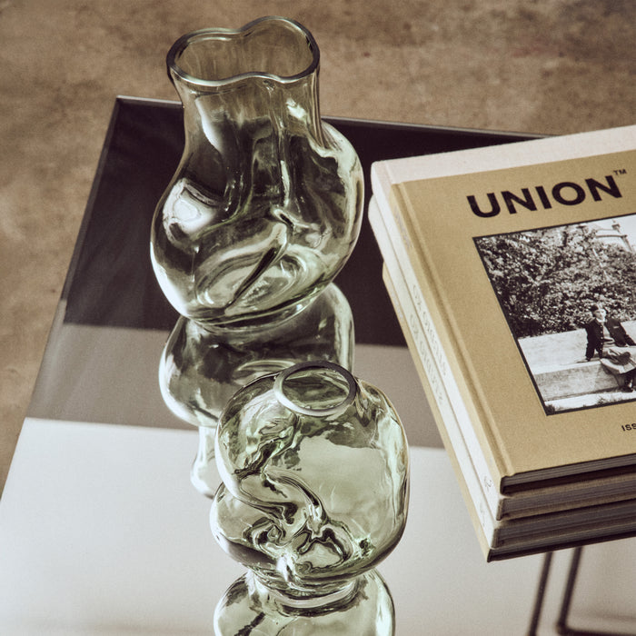 HKliving Gleam Glass Vaas Small - Olive