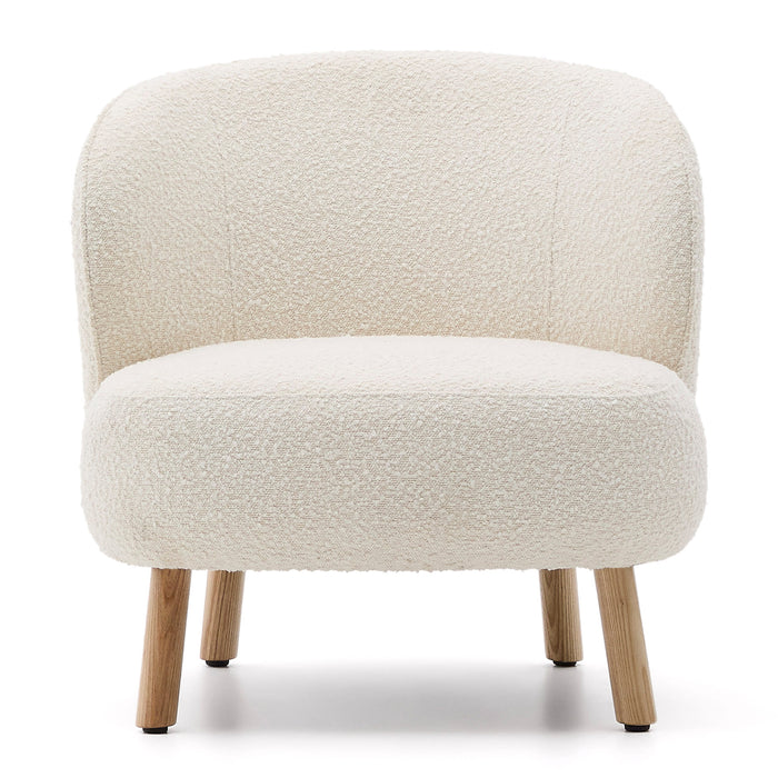 Kave Home Ulit Fauteuil - Bouclé - Wit