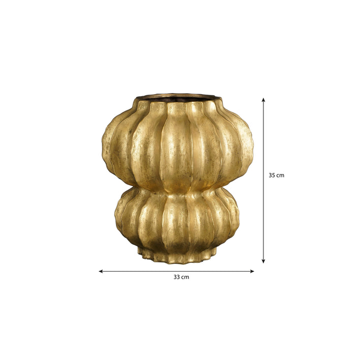 Mica Decorations Altea Vaas - H35 x Ø33 cm - Keramiek - Goud